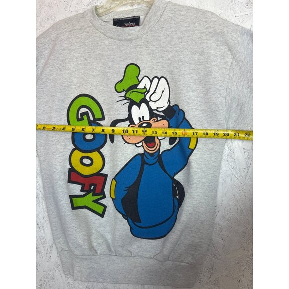 Vintage 90's Disney Originals Unisex M Goofy Sweatshirt Gray Crewneck Pullover - Picture 6 of 9